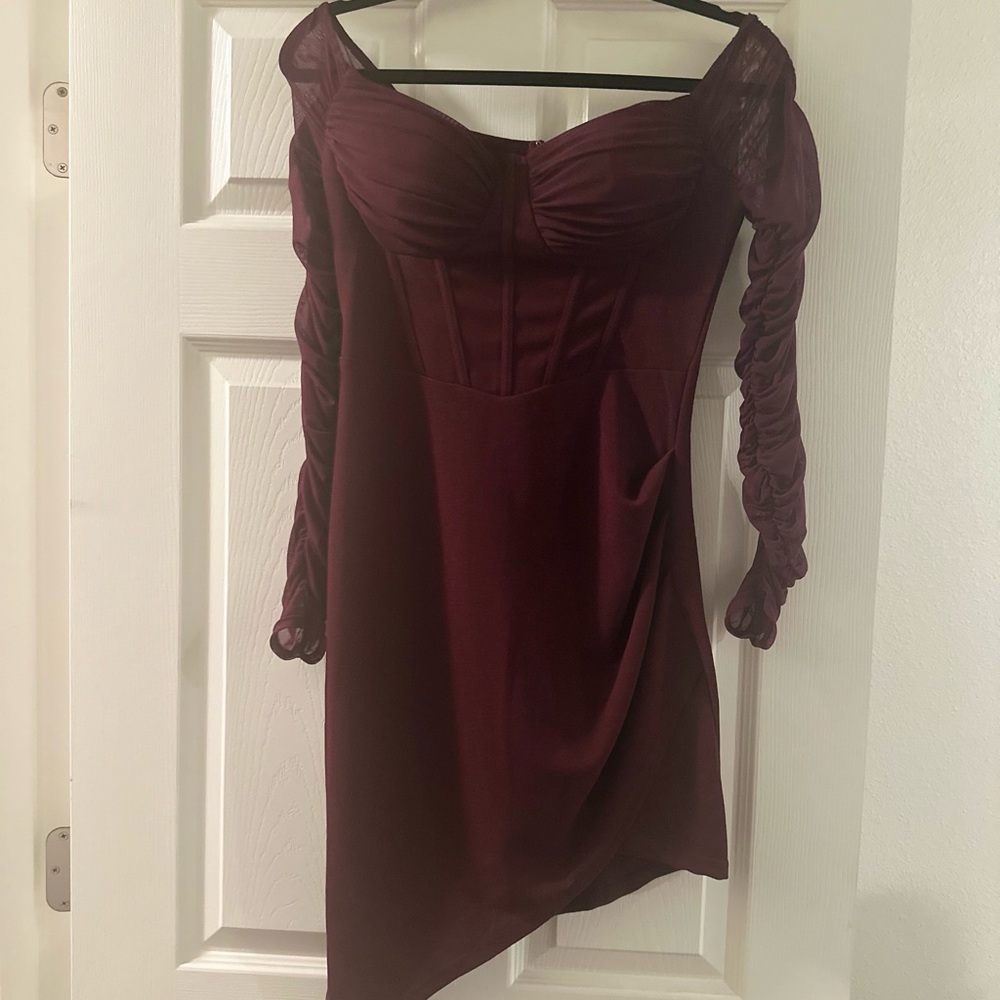 NWOT Plum asymmetrical dress